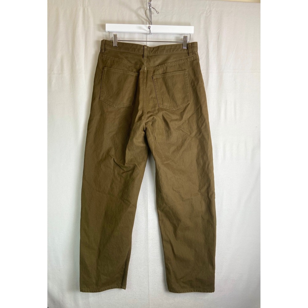 COS Women Green High Waisted Straight Leg Pants Cotton Blend Size EUR 40 US 10